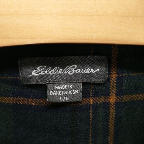 Eddie Bauer Men's Button Up Shirt Multicolor Plaid Large Flannel Cotton - Picture 9 of 13